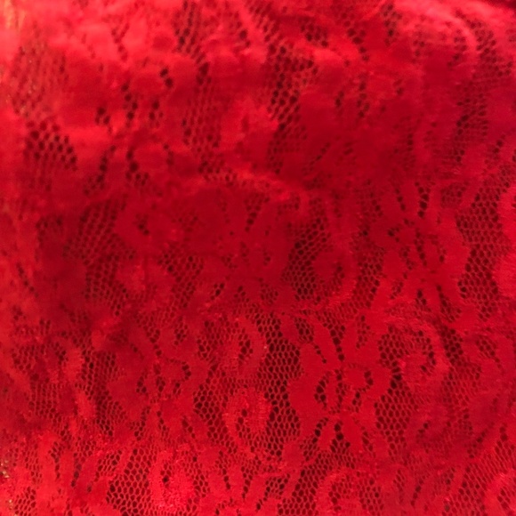 NWT RED LACE LINGERIE 2PC, SHEER, CROP TOPW/LONG BOTTOM, CUTE & SEXY IN ONE - Picture 11 of 13